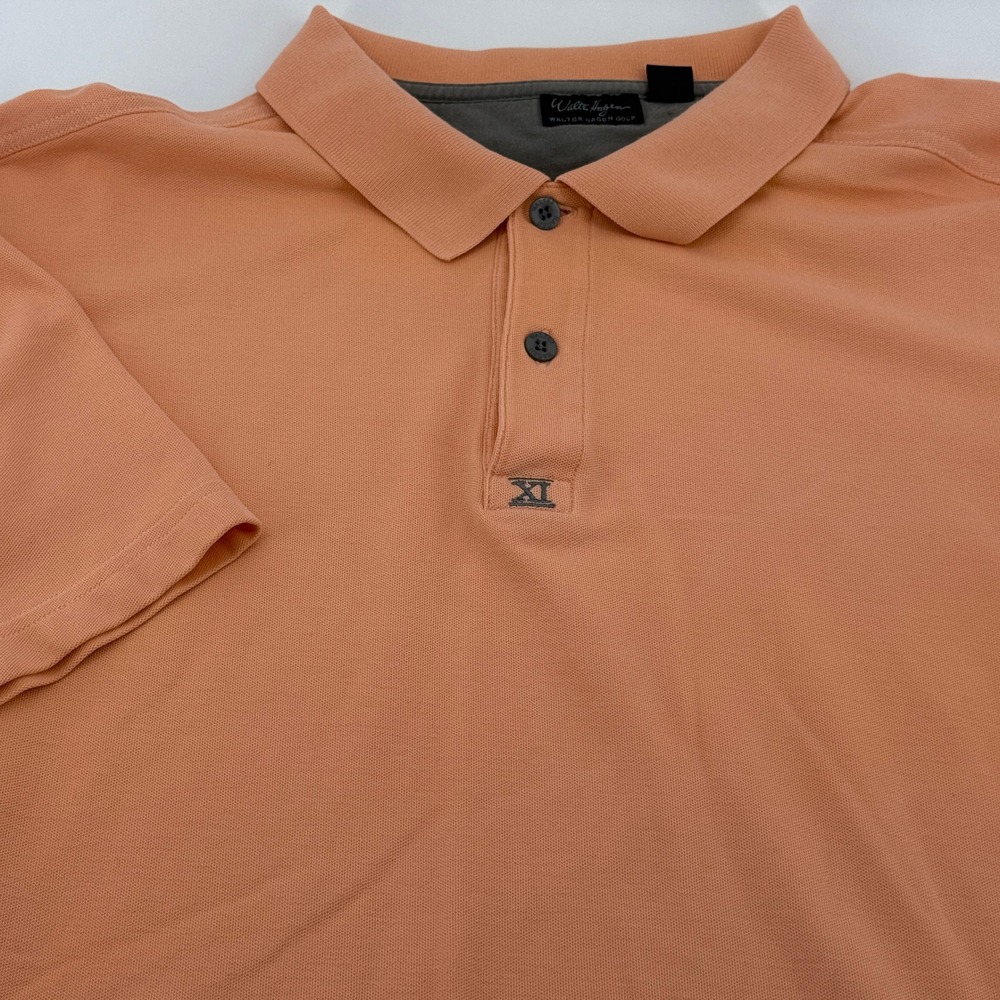 Walter Hagen Golf Polo Shirt Mens XL Orange Pima Cotton Short Sleeve XI Pique